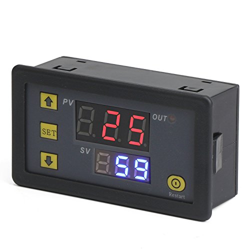 DROK DC 12V Digital Timer Relay Board, Automotive 1500W Relay Module with Dual Time Display, Timing Relay Switch, Support Cycle of time, Time Delay for Car, Vehicle