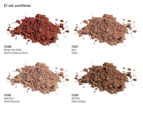 Vallejo Pigment FX Set – 4 synthetische Farben à 35 ml für Oxidation und Korrosion. Ideal für Modelle und Dioramen. Inklusive Tutorial für realistische Effekte.