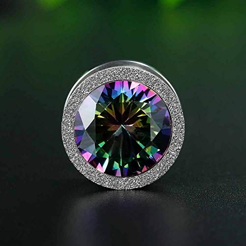 KUBOOZ Ear Plug Tunnel Gauge Stretcher Piercing Colorful Zircon Center Plating Stainless Steel Screw - Thumbnail 5