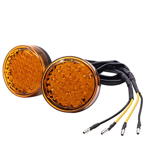 Universal 2x Motorcycle LED Turn Signal Lights – Amber Sequential Flowing + Red Tail/Brake – M10 Mount