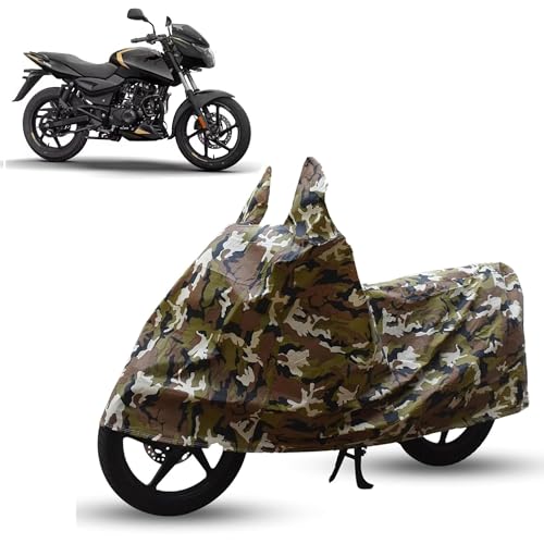 Image of Sulfar Bike Cover for Bajaj Pulsar (180 (2026)) | Waterproof, Dustproof & UV Protected | All Weather Two Wheeler Cover (Army Green) New 2026 Variants