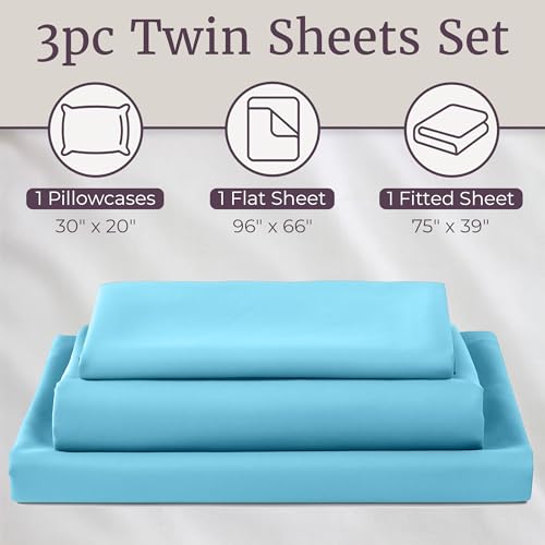 Parure de lit Lavish Home Série 1200 Double bleu premium - 4