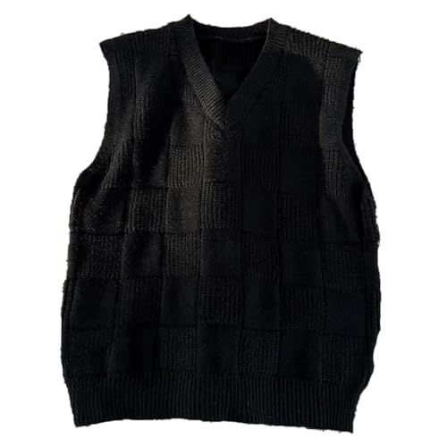 Retro Men's and Winter Loose Knitted Vest V-Neck Sleeveless Fashion Knitwear Pullover4