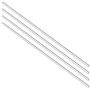 sourcing map Acrylic Round Rod,2mm Diameter 8 inch Length,Clear,Solid Plastic PMMA Bar Stick 4pcs