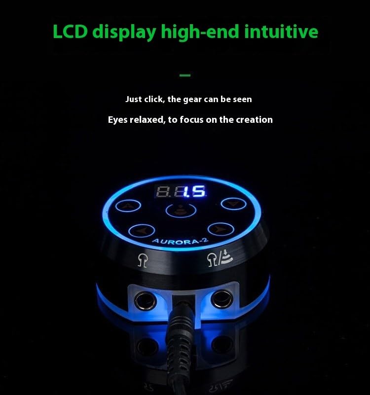 Alimentatore digitale per tatuaggi - Unità di controllo touch con uscita regolabile da 1,5 V a 16 V, precisione a 0,1 V, display LCD e doppia macchina