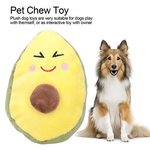 Glomora Hundespielzeug Quietschend,Kauspielzeug Hunde Avocado Haustierspielzeug Plüsch Hundebeißspielzeug mit Geräusch spielendes Beißspielzeug für kleine Hunde