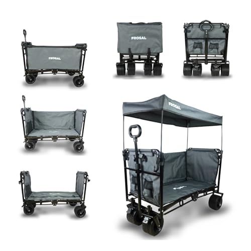 FROSAL Bollerwagen Tom faltbar grau klappbar Handwagen Handwagen Kinder...