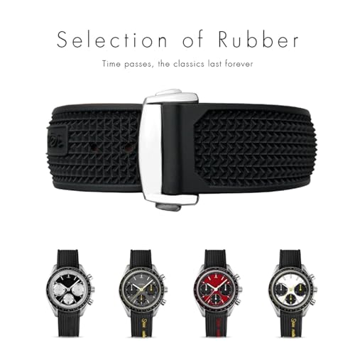 Bracelet en caoutchouc souple 22mm haut de gamme pour Omega Seamaster