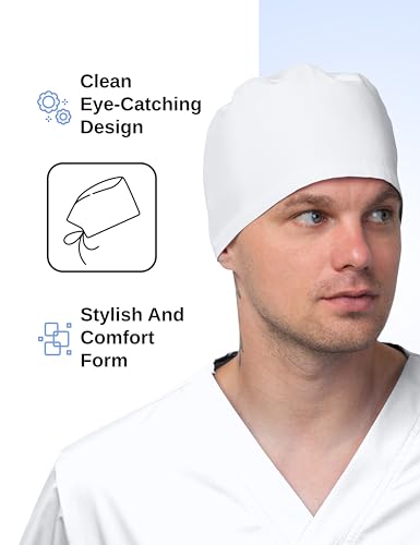 Image of Solid Working Cap Scrub Cap for Women and Men Unisex Surgical Cap Comfortable and Stylish Scrub Hat