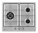 Taurus GI3EB - Plaque de cuisson gaz, 6050W, 3 zones de cuisson, commandes mécaniques, flamme réglable, triple brûleur rapide de 3,3 kW, soupapes de sécurité, convient au gaz butane, acier inoxydable