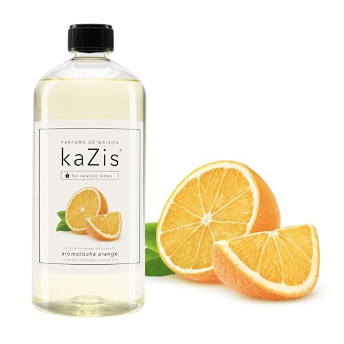 KAZIS® I Orange I 1 litro I para todas las lámparas catalíticas I Parfums de Maison I 1000 ml I Ambientador