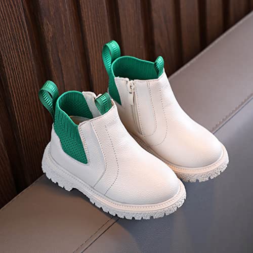 Boys Girls 𝐂helsea Boots 𝐖aterproof Lace Up Kids Cowboy Boots Toddler Boots Elastic Mouth Slip on Ankle Boot4