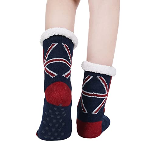 Image of Chassic Sherpa Lined Slipper Socks for Women, Non-Slip Cozy Winter House Socks, Soft Fuzzy Socks, Gifts for Women & Ladies Stocking Stuffers
