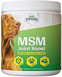 TopDog Health - MSM Joint Boost Powder - Hip & Joint Dog Supplement for Joint Mobility & Flexibility - Natural Anti-Inflammatory with Sulfur - Chicken Flavored
