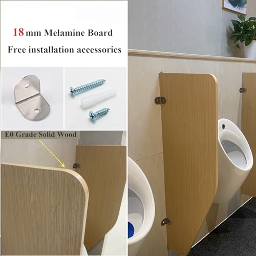 Mampara divisoria de urinario panel separador de pared de madera para baño masculino 8