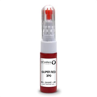 SD COLORS Super rojo 3P0 compatible con Toyota nuevo kit de reparación de bolígrafo de pintura de retoque 20 ML SCRATCH CHIP CEPILLO CODE DE COLOR 3P0 SUPER ROJO