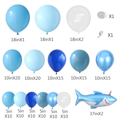 153Pcs Shark Balloon Arch Kit for Ocean Under the Sea Birthday Party Decor by UAEYW - Used condition - Image 2