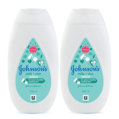 Image of Johnson's Baby Milk and Rice Cream for Summer, 100g with Johnson & Johnson Baby Milk and Rice Baby Lotion 200ml (Pack of 2)