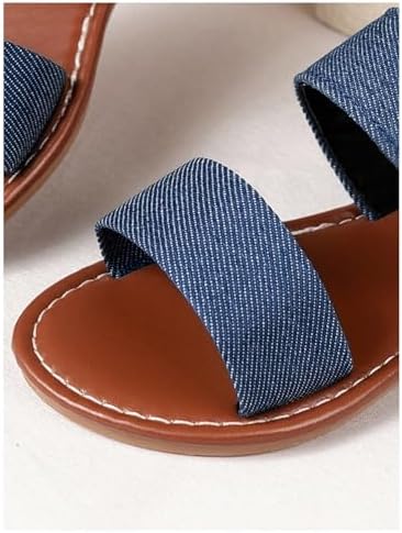 GORGLITTER Girl's Sandals Jean Ankle Strap Flat Sandals Beach Shoes Dressy — 사진 6