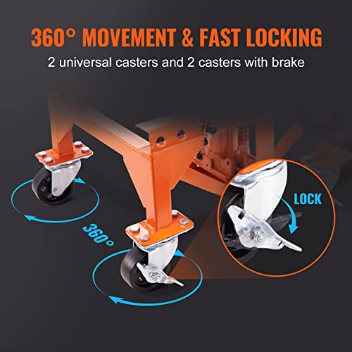 Vevor Hydraulic Motorcycle Lift Table, 350 Lbs Capacity Motorcycle Scissor Jack Lift With Wide Deck, J-Hooks, 4 Wheels, Hydraulic Foot-Operated Jack Stand For Atv Dirt Bikes #TOP5