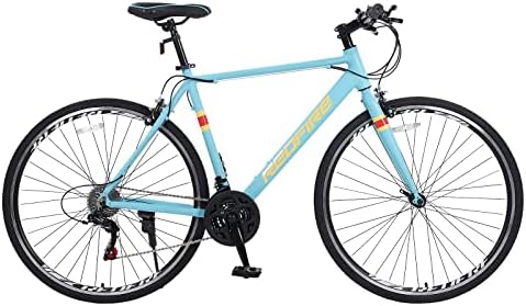 Redfire Hybrid Bike for Men and Women, 21-Speed Drivetrain, 700C Wheels,19/21 Inch Aluminum Frame, City Commuter Bicycle for Adult, Multiple Colors