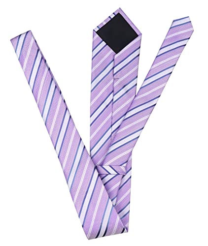 Image of Elfeves Men's Modern Striped Patterned Formal Ties College Daily Woven Neckties
