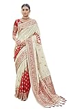 MANOHARI Adorable sari en soie Banarasi pour femme avec chemisier Piece_Mn1736, Hot Red, taille unique