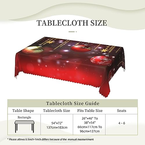 Nappe rectangulaire Merry Christmas lavable 137x183 cm