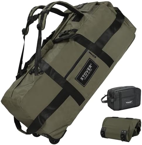 STOVER 100L Rolling Duffel Bag with Wheels, X-Large Durable Trave...
