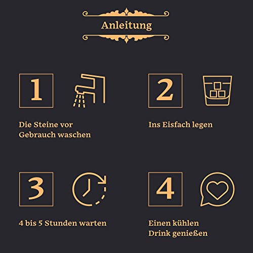 Whiskyglas GOURMEO Whiskey Geschenk Set mit 8 Steinen
