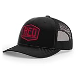Bone Head Outfitters R.E.D. Patch Hat - Black Structured Adjustable Snapback Trucker