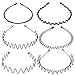 Produktbild Tagaremuser 6 STÜCKE Metall Haarband Schwarz Spring Wave Haarband Multi-Style Unisex Flexible Stirnband Zubehör für Frauen Männer (Style A)