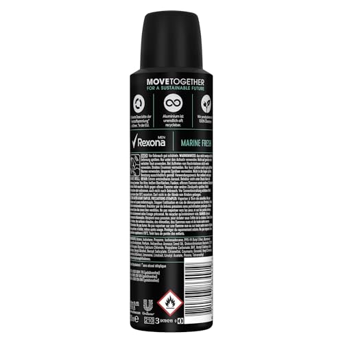 Rexona Men Anti Transpirant Spray Marine Fresh Deospray schützt 48 Stunden gegen Körpergeruch und Achselnässe 150 ml