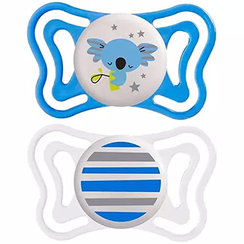 Chicco PhysioForma Light, Chupete 6-16 Meses, 2 Piezas, Chupetes con Tetina de Silicona, Ayuda a la Respiración Fisiológica y Favorece el Desarrollo Correcto de la Boca, Colores Surtidos, Azul Chicco PhysioForma Light, Chupete 6-16 Meses, 2 Piezas, Chupetes con Tetina de Silicona, Ayuda a la Respiración Fisiológica y Favorece el Desarrollo Correcto de la Boca, Colores Surtidos, Azul
