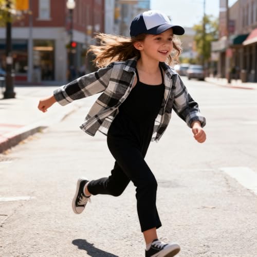 Image of Toddler Girl Clothes Plaid Long Sleeve Button Down Shirt Corduroy Overall Jumpsuit Girls Fall Winter Outfit Set