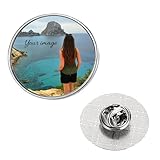Personalised Photo Pin Badge Button Brooch Custom Image charm Birthday Party Idea Wedding Memorial Keepsake Funeral Remembrance Charm Funny lapel (Round Shape)