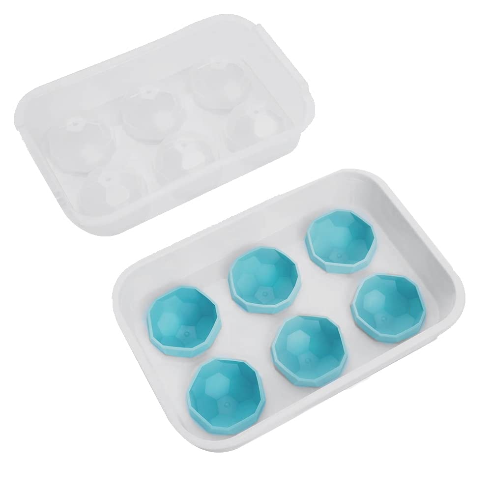 Remingtape Ice-Cube Tray with Lid, New Football Ice Ball Maker, Easy to Release Sphere Ice-Cube Mould,6 Ice Footballs for Whiskey