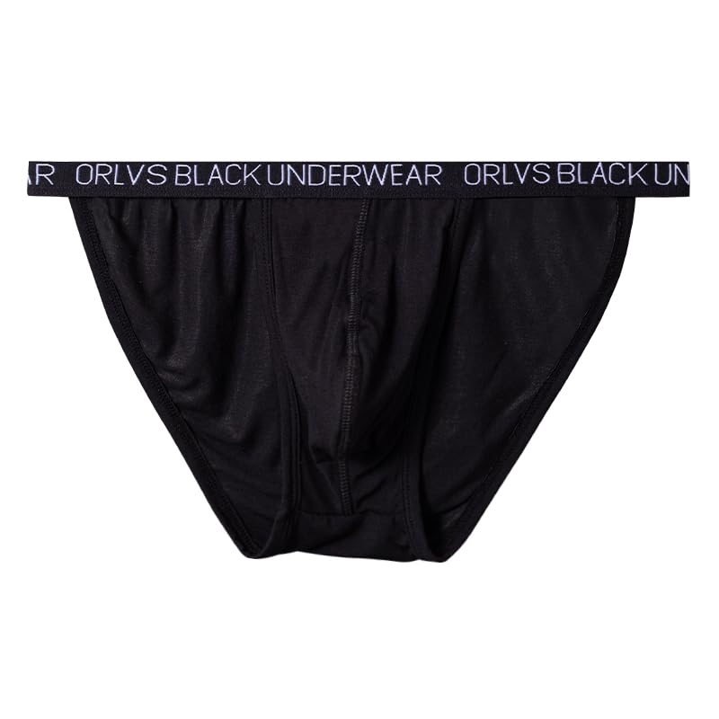 Men's Sexy Underwear bulge Low Waist Brief Soft Breathable Bikini Underpants (US, Alpha, X-Large, Regular, Regular, black)