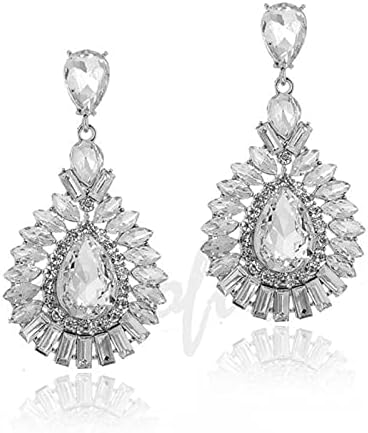 LOKILOKI Classic Crystal Drop Earrings Hyperbole Bridal Dangle Earrings Fashion Jewelry for Women Gift New image 4
