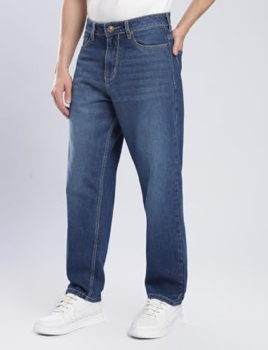 Image of INKD Men's Relaxed Fit Jeans - 100% Cotton | Jeans for Men | Mid-Rise | Pants for Men | Comfortable Dailywear