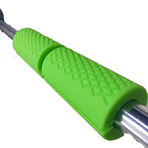 Fat Grips-Barbell Thick Bar Grips for Weightlifting 1 inch-Dumbbell Handles Stress Relieve Pair Alpha Grip Hand Protector Pull up Tape Arm Blaster Adapter for Sports Workout Rack Ergonomic. (Green)