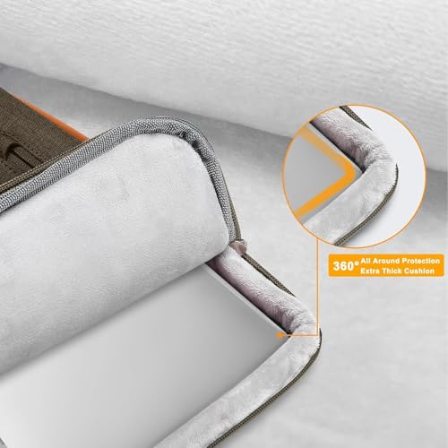 Image of MOSISO 360 Protective Laptop Case 13.3 inch, 13-13.3 inch Laptop Sleeve Compatible with MacBook Air /Pro 13 / Pro 14,HP Dell Acer ASUS,Side Open Carrying Case with 4 Zipper Pockets&Handle, Carob Brown