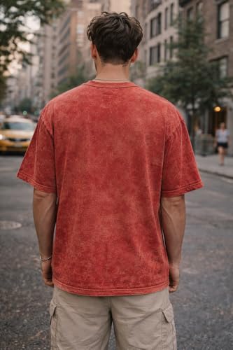 Image of boffi ... 100% Cotton Oversized T-Shirt Unisex Drop Shoulder Dye Washed Street Look Black Pack of 1