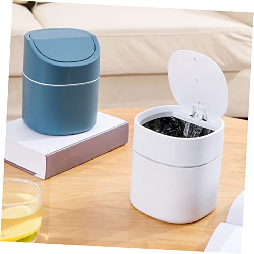 Mini caneca de basura rectangular pequeña color azul oscuro miniatura 4