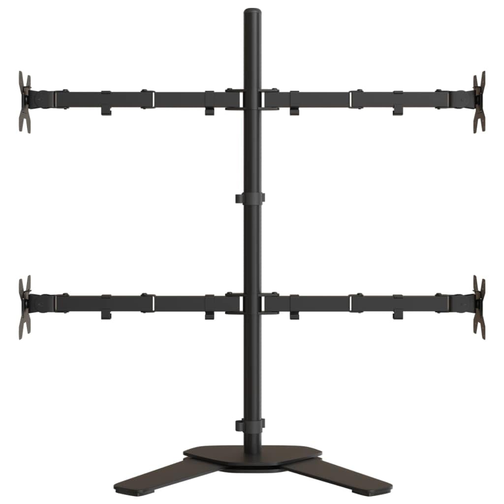Supporto per monitor da scrivania, in acciaio nero, VESA 75/100 mm, supporto per monitor da tavolo per ufficio e lavoro domestico LH2A