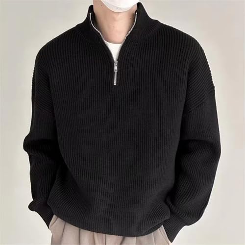 Men's Quarter Zip Sweaters,Slim Fit Long Sleeve Pullover Sweater,Fall Winter Knit Pullovers,Classic and Versatile2