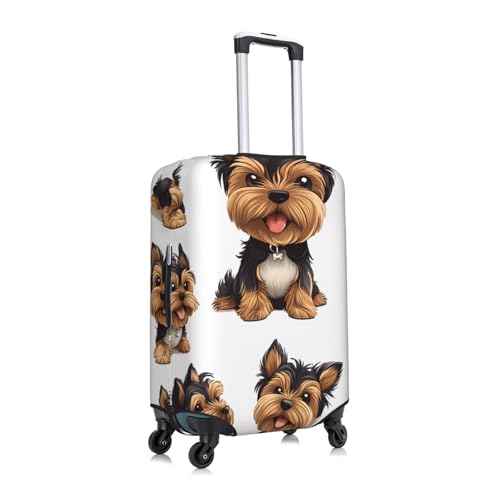 Yorkshire Terrier Dog Elastic Travel Luggage Cover, Washable Spandex Suitcase Protector, Anti-Scratch Fits 18-32 Inch3