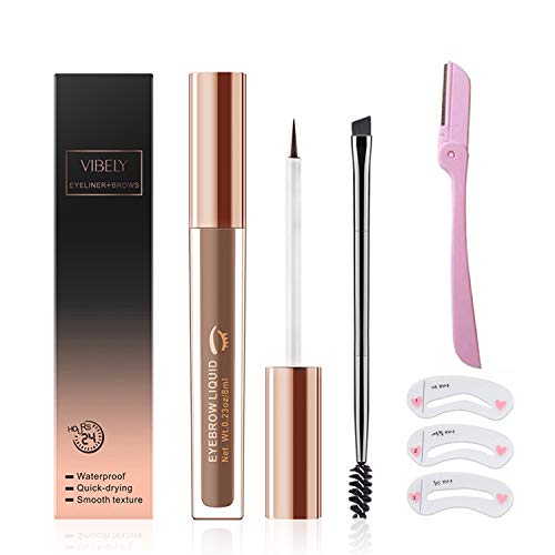 CJMY Semi permanent Eyebrow Gel, Waterproof, 24 Hours Long Lasting, Natural, Smudge-Proof, Sweat Resistant, Tinted Liquid Brow Makeup (Brown)