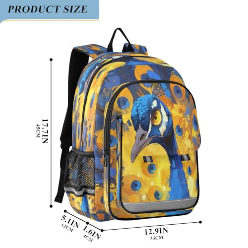 Sac à dos scolaire paon enfants adolescents bagage de voyage léger
