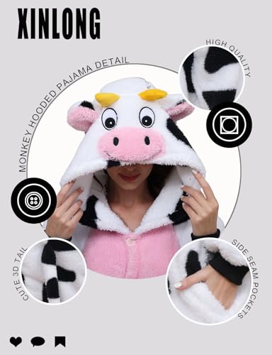 Miniatura 3 de Panda Mono Para Mujer De Animales De Gran Tamaño, Cómodo Pijama Para Hombre, Largo Con Capucha, Cremallera, Unisex, Disfraz De Animales, Ropa De Dormir Para Invierno, Rosa., Xl